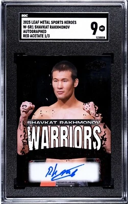 2025 Leaf Metal Shavkat Rakhmonov AUTO RED /3 SGC 9 - Image 1 of 2