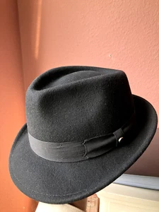 Stetson Elkader Trilby Filzhut Hut 100% Wolle schwarz Größe 57 - Bild 1 von 4