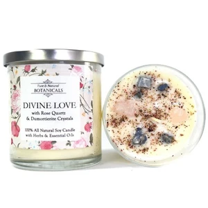 Divine Love Soy Candle 100% Natural Crystal Hope Trust Faith Grace Wiccan Pagan - Picture 1 of 1