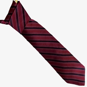 Vintage 90s Tommy Hilfiger Red & Black Striped Silk Tie, Retro Preppy Abstract - Picture 1 of 3