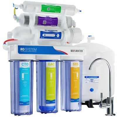 10 Stage Home Undersink Alkaline + Reverse Osmosis RO Mix Housing System 50 GPD - Image 1 of 4