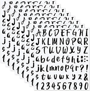576 Pieces 8 Sheets Letters Stickers Self Adhesive Vinyl Letter Alphabet Number - Picture 1 of 8