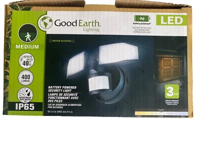 Good Earth Lighting LED Motion Activated Battery-Operated Security Flood Light - - Image 1 of 3
