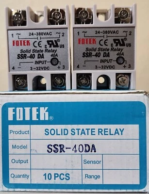Módulo Fotek Relé de Estado Sólido SSR-40DA 3-32 VDC a 24-380 VAC, 40A máx. Foto 1 de 3