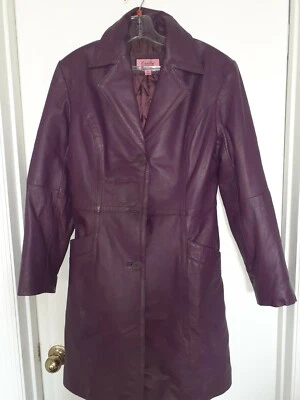 WOMEN QUILTED LEATHER COAT FULLY LINED REAL LEATHER-SIZE S - Image 1 of 4