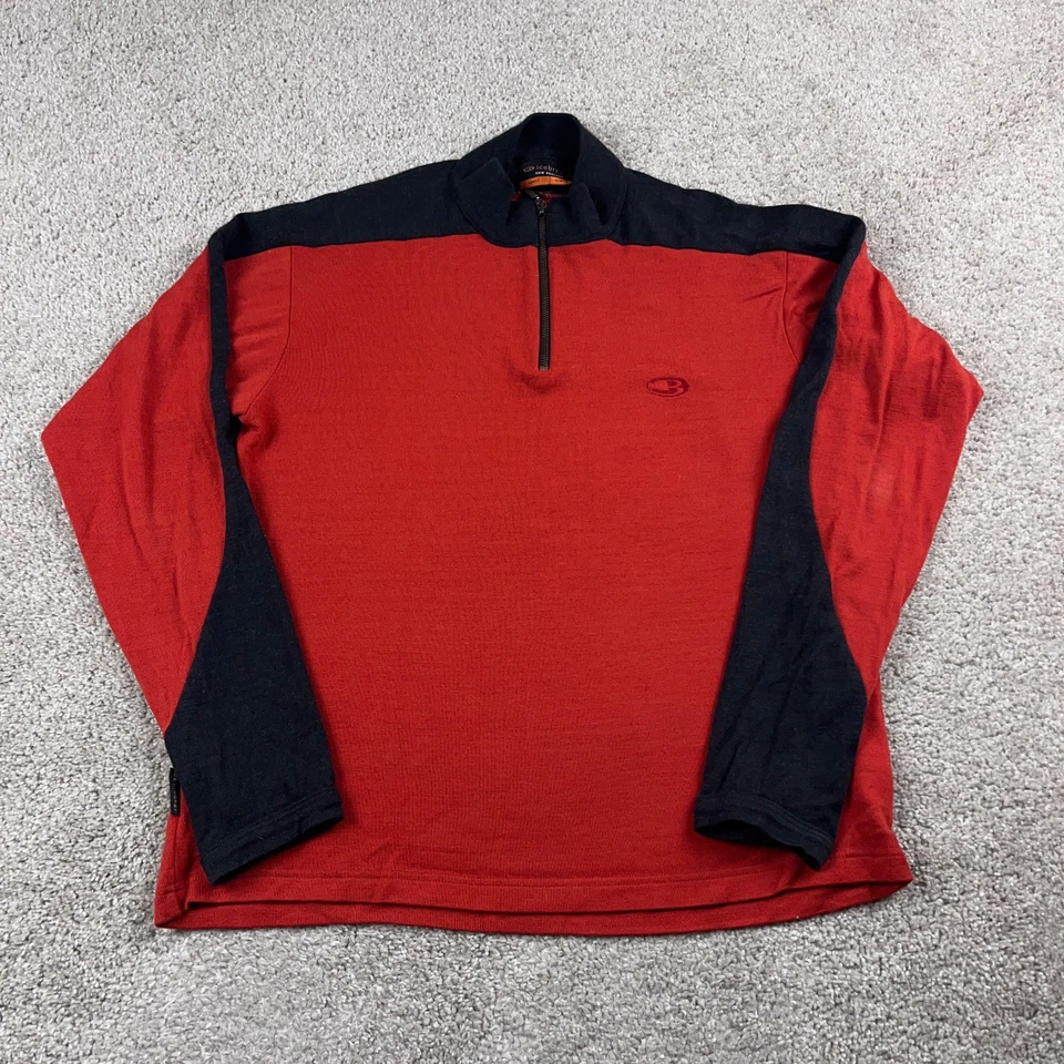 Camisa Rompehielos Para Hombre Grande Roja Capa Base Media Lana Merino Deporte 150 Térmica Foto 1 de 4