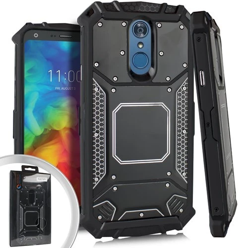 GSA Screw Metal Jacket Hybrid Case For LG Q7 Plus Q7 Black - Image 1 of 1