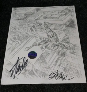 Spider-Man Sketch Art PRINT Signed Angel Medina Stan Lee - Picture 1 of 1