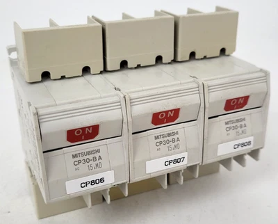 (Lote de 3) Disyuntor CP30-BA Mitsubishi 15 Amp 2 Polos - Opción al día siguiente Foto 1 de 4