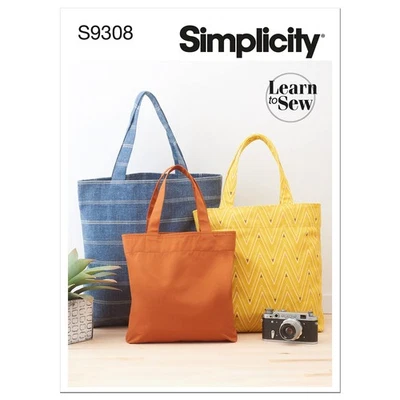 Simplicity Sewing Pattern For 3 Tote Bags With Pockets Easy Diy Project - Image 1 of 4