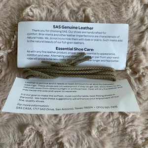 Genuine Leather SAS Replacement Olive Green Shoelaces Strings on Card Comfort - Picture 1 of 2