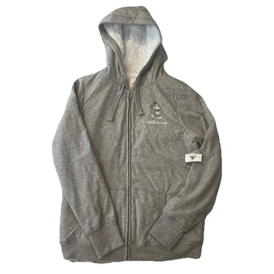 Sudadera con Capucha Forrada de Vellón con Cremallera Walt Disney World Gris Para Mujer Pequeña Foto 1 de 4
