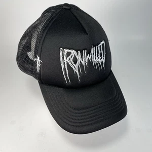 IronWilled Hat Cap Snap Back Black Mesh Trucker Goth Rock By Any Means Necessary - Picture 1 of 10