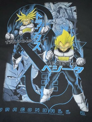 Camiseta Dragon Ball Z 2000 Vintage Trunks and Vegeta Negra Talla M Foto 1 de 4