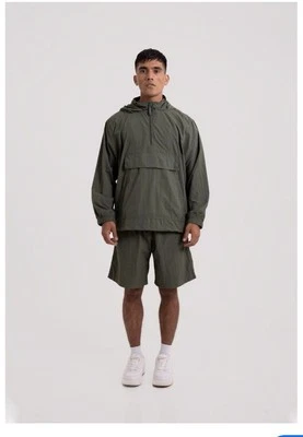 Eastern Mountain Sports Mens Windbreaker 1/2 Snap Front Pouch Jacket Vtg small   - Image 1 of 4