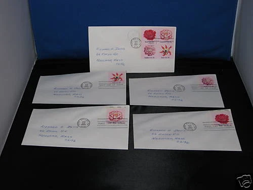 US Stamps FDC #1875-1879 Flowers  5 covers 1981 - Image 1 of 1