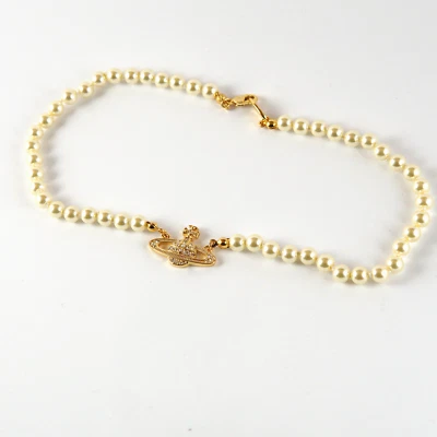Vivienne Westwood Necklace - Bas Relief Gold Pearl Chocker - Gift Box Set - Image 1 of 4