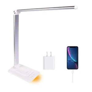 Led Desk Lamp Stepless Dimmable Eyecaring Lamps With Night Light Usb Charging Po - Picture 1 of 7
