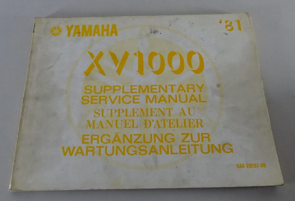 Manual De Taller Suplemento Yamaha XV 1000 Año De Modelo 1981 - Imagen 1 de 1