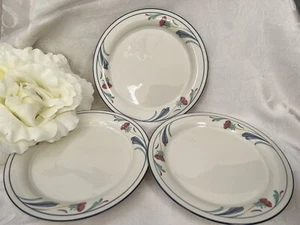 3 LENOX Chinastone Salad Dessert Plate Poppies on Blue Dinnerware 1st Quality - Picture 1 of 1