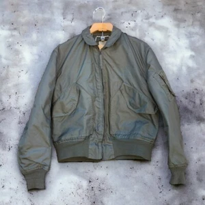 Vintage Military Bomber Jacket Flyers Summer Green Men's Size Large 42-44 CWU - Picture 1 of 16