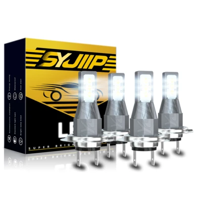 Combo H7+H7 LED Headlight Bulbs Kit High Low Beam Super Bright Xenon White - Image 1 of 4