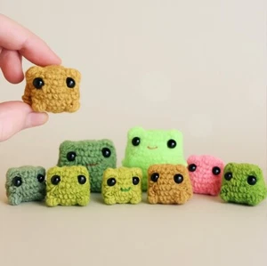 Cute Plush Mini Frog For Keyring Work Office Desk Crochet Amigurumi Pattern Only - Picture 1 of 1