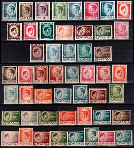 Romania 1945, Mi#929-973xy, Sc#568, 610, 651, King Michael I, white & grey, MNH! - Picture 1 of 3