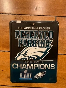 Philadelphia Eagles Super Bowl Champion Reserved Parking Metal Sign 8.5" x 11" - Picture 1 of 2
