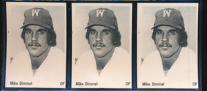 lot (3) 1975 TCMA Waterbury Dodgers Mike Dimmel tough card