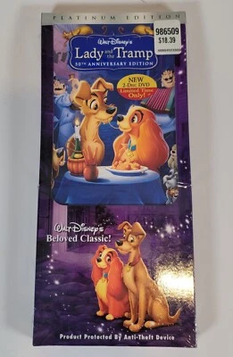 Lady And The Tramp Platinum 50th Anniversary Edition (DVD, 1955) DVD Long Box - Image 1 of 4