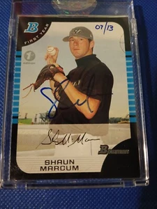 Tarjeta de novato Shaun Marcum Bowman 2006 originales autografiada automática radiocontrol/13 Blue Jays - Imagen 1 de 2