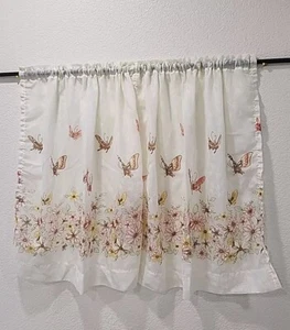 Cortinas mariposa vintage años 70 ventana margaritas 2 paneles 29,5" - Imagen 1 de 7