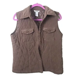 Northern Reflections Quilted Women's Chore Vest Button Pockets Brown Size Med - Picture 1 of 5
