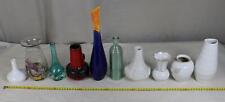 D10/ 10 ältere Vasen , Glas + Porzellan + Keramik - ab 1950er J. - bis 31 cm/160