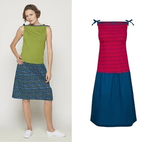 Tranquillo Kleid Kombi-Kleid Bio-Baumwolle rot blau grün Twiggy S19E27 - Bild 1 von 5