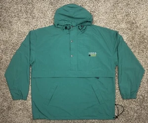 LACOSTE Izod Windbreaker Hooded Half Zip Pullover Grün Nylon Jacke Gr. Large - Bild 1 von 17