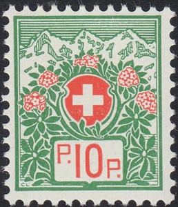 CH Portofreiheitsmarke 10 Rp Mi.Nr. 12 II z postfrisch Mi.Wert 350 € (B400) - Picture 1 of 1