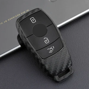 For Mercedes Benz Smart Car Key Case Cover Fob Holder Shell TPU Carbon Fiber - Picture 1 of 5