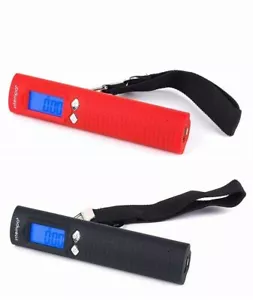 INTEMPO 3-in-1 Gepäckwaage tragbares Handy-Ladegerät & LED-Taschenlampe 25 cm rot/schwarz - Bild 1 von 14