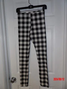 Girls Cream * Black Checkered Leggings Size XXL 18 By Old Navy - Picture 1 of 2