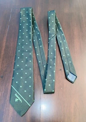 Винтажный зеленый галстук Budweiser St. Patrick's Shamrock  - Изображение 1 из 4