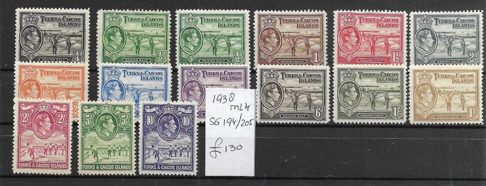 Turks & Caicos Islands @ Sg194-205 KGVI 1938 Set MLH  NICE PRICED @GB1976 - Image 1 of 1