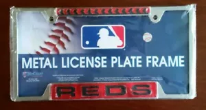 Cincinnati Reds WinCraft 4-Tab Style Inlaid Metal License Plate Frame - Imagen 1 de 1