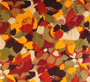 Crate & Barrel Large Floral Tablecloth 60" x 108" - Red Green Yellow Brown - Picture 1 of 3