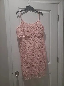 NWT Nanette Lepore SZ 14 Bellini Fizz Women's Lace Sheath Spaghetti Strap Dress - Picture 1 of 4