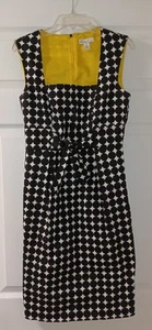 Kim Rogers Retro Graphic White Dress W/ Black Polka Dots Size 6 - Picture 1 of 2