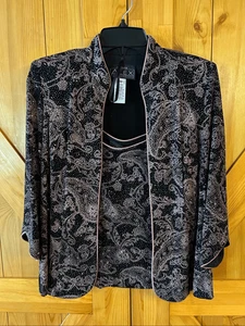Conjunto de chaqueta y top de cóctel Alex Evenings Petite floral brillante talla MP (6183) - Imagen 1 de 7