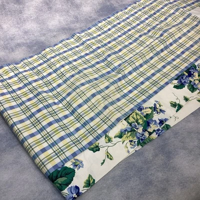 "Cenefa de ventana Waverly Sweet Violet/Claires Check 75"" X 19"" hecha a medida como nueva" Foto 1 de 4