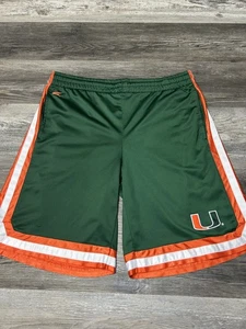 Pantalones Cortos De Colección Y2K Coliseo NCAA Miami Hurricanes Verde Brillante XL - Imagen 1 de 9